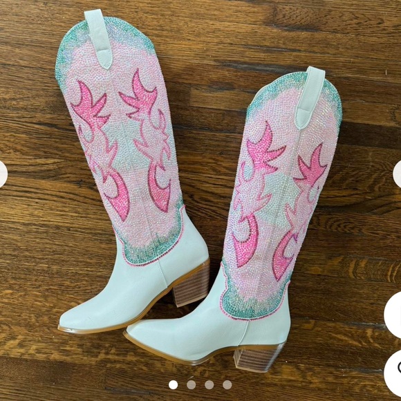 Shoes - Eras Tour Embellished Cowboy Boots size 8